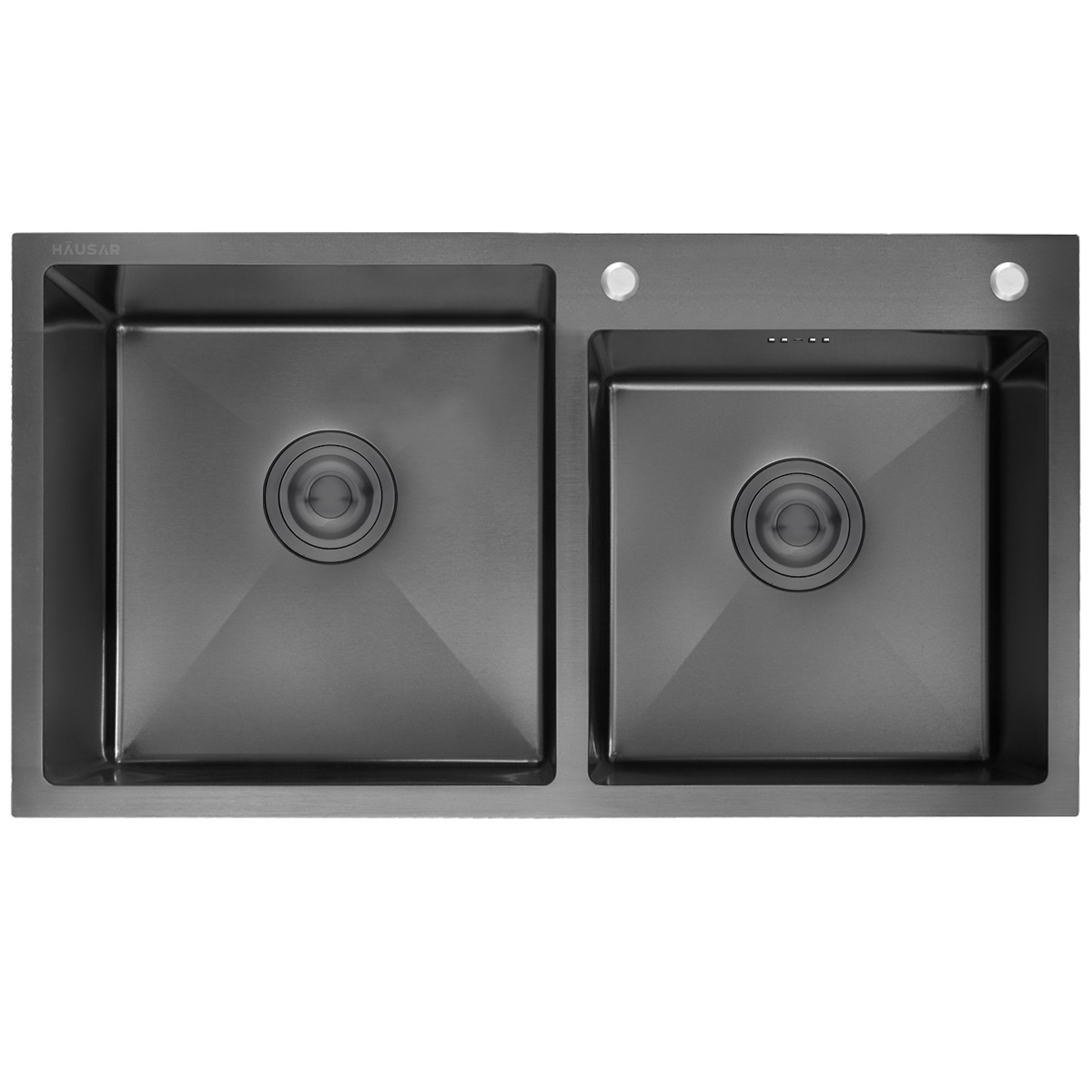 Bacha Cocina Doble de Acero AISI 304 HM-D7843 Black-Nano