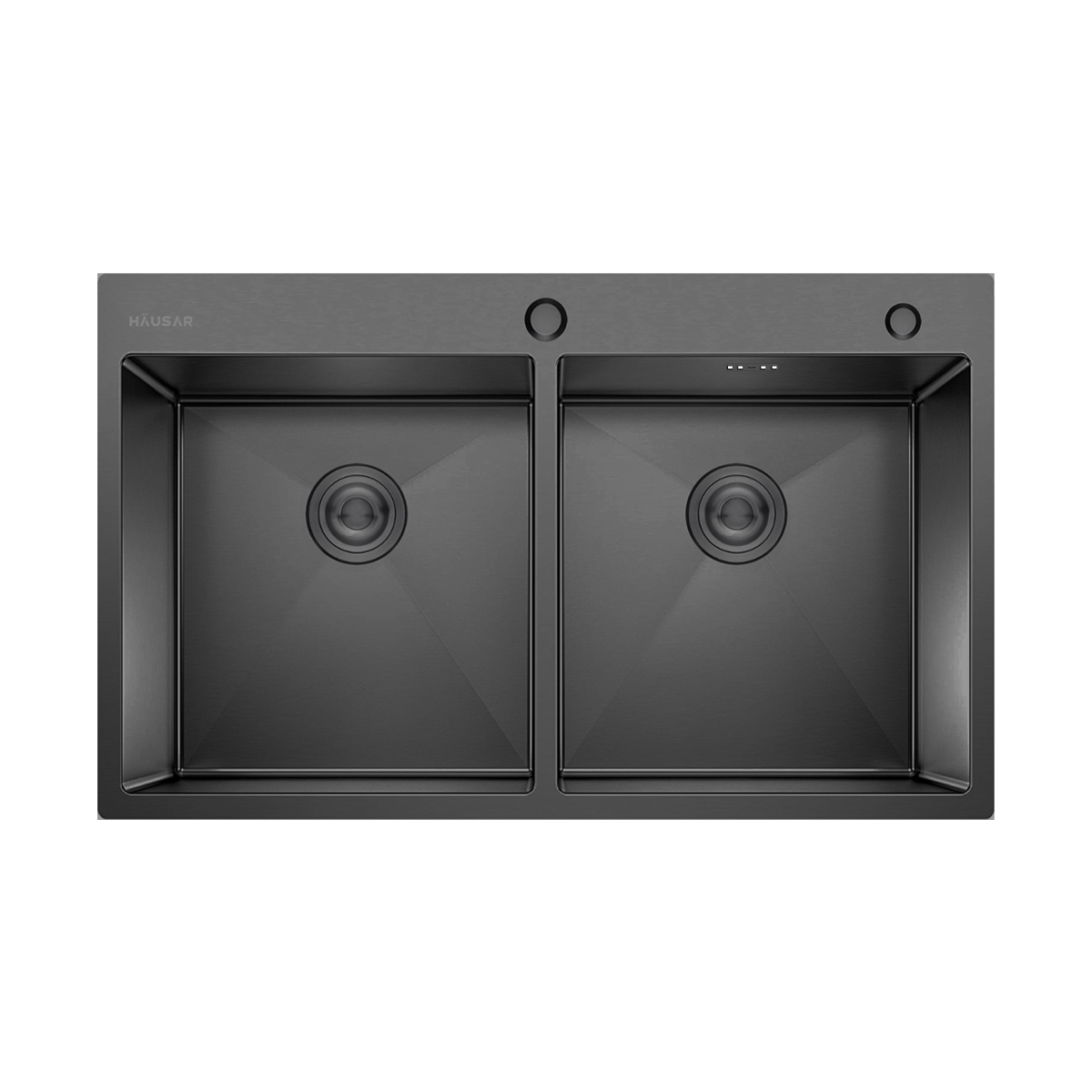 Bacha Cocina Doble de Acero AISI 304 HM-D8250 Black-Nano