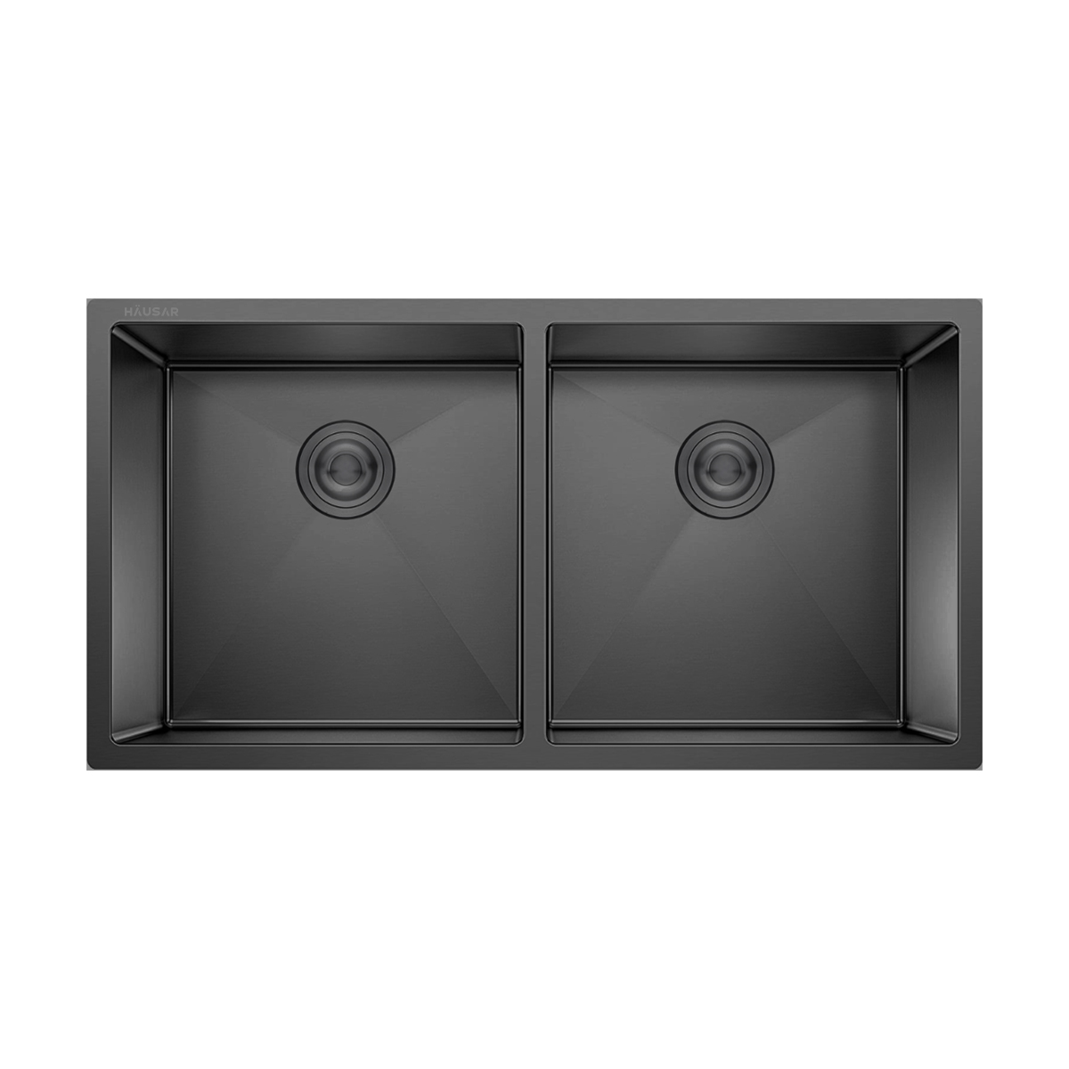 Bacha Cocina Doble de Acero AISI 304 Hausar HM-D83544 Black-Nano